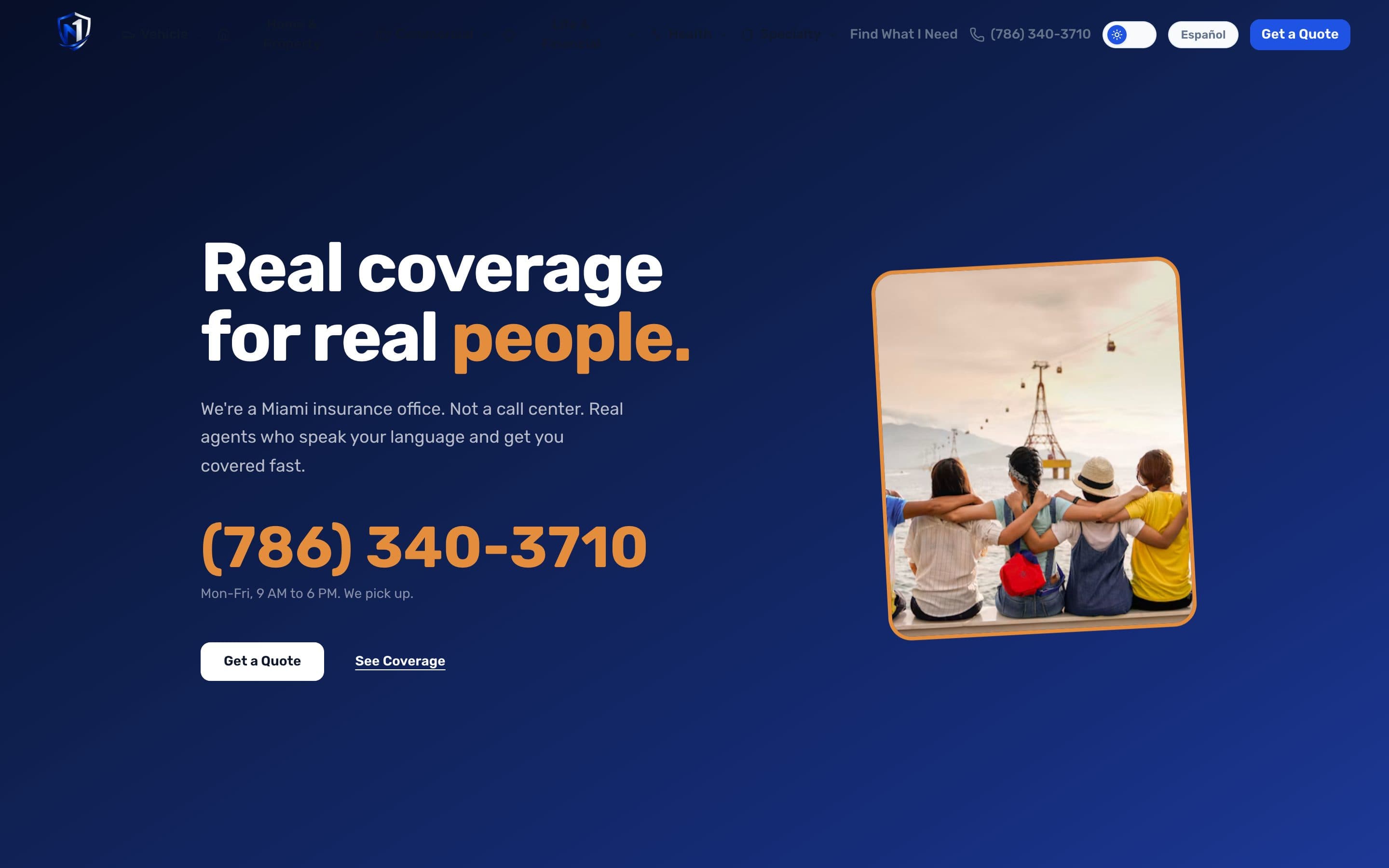 The Nation One Insurance homepage